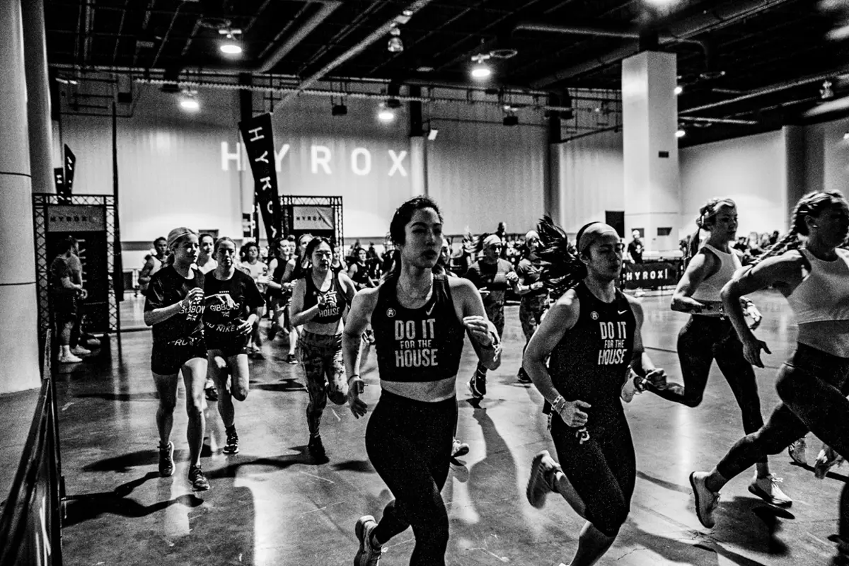 HYROX Athletes Running At The Race