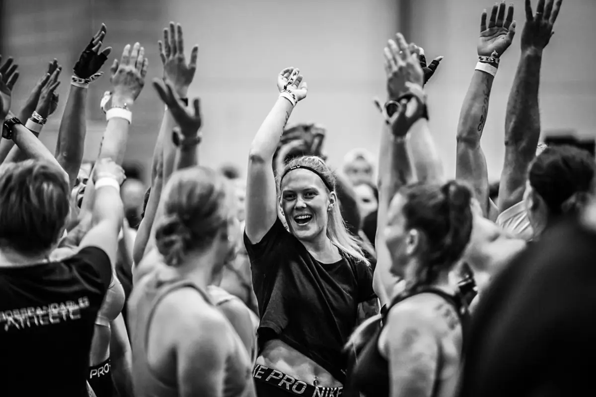 Women Celebrating At The HYROX Start Line